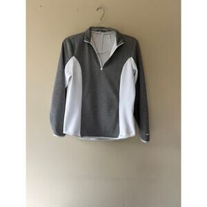 Nike Golf Pull Over Gray and White Large Dri-Fit Tour Performance